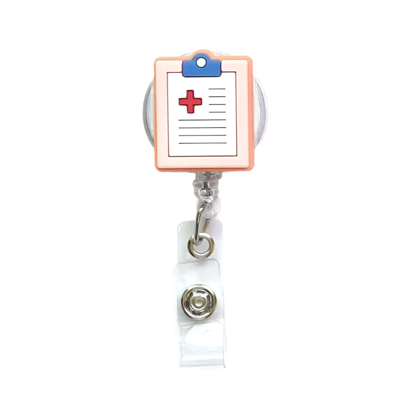 Retractable ID Badge Holder & Lanyard – 22” Extendable, 360° Rotating, Breakaway Safety – For Nurses, Teachers, Office (Blue Currents Design)