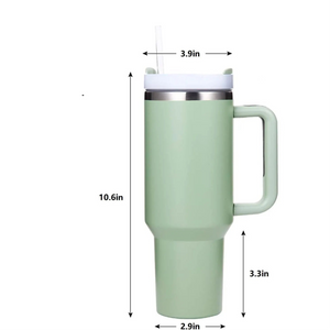 40oz Insulated Tumbler with Handle & Straw (Hot and Cold)